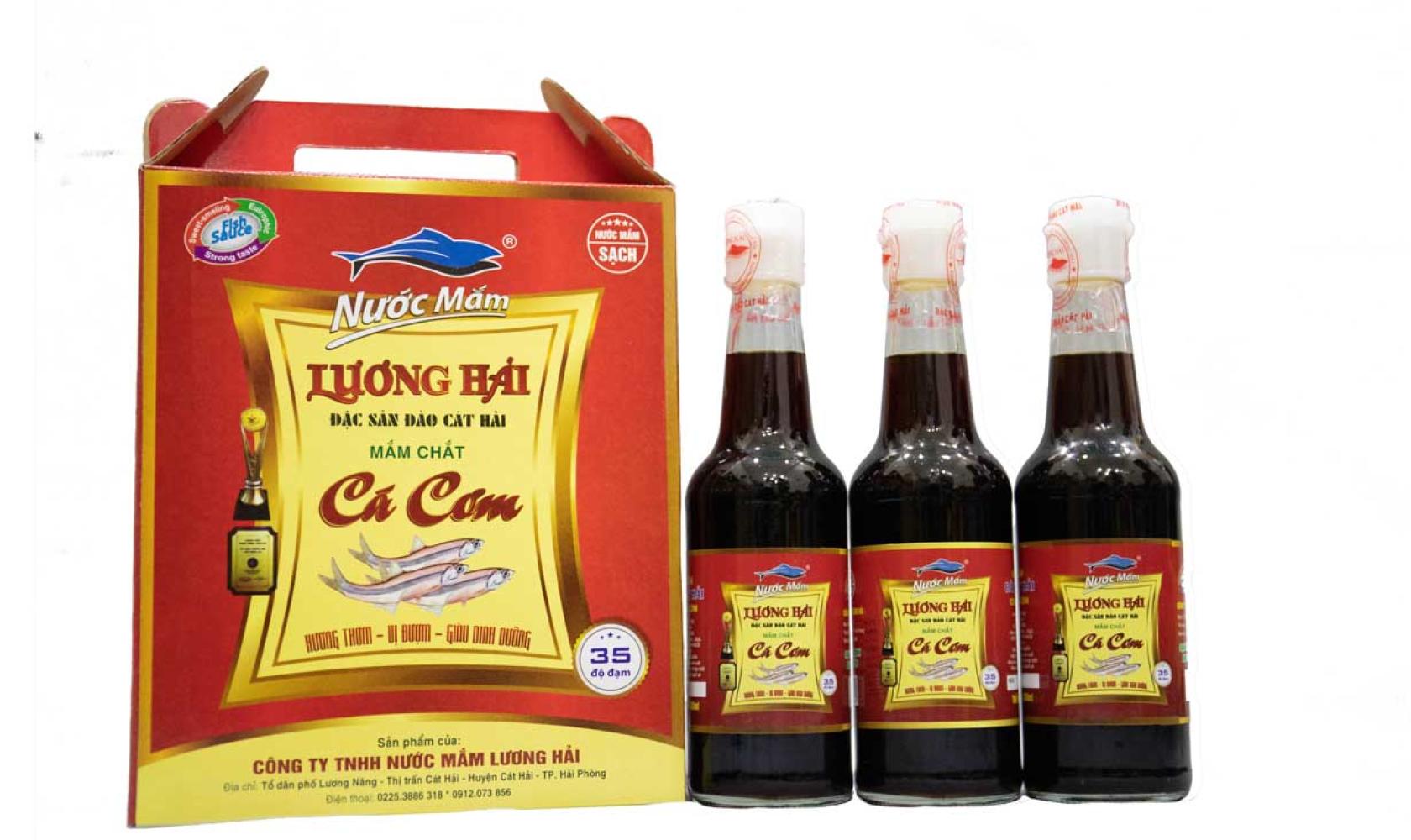 Nước mắm chắt cá Chuồn Đen (cá Cơm) hộp 3 chai 300ml 35 độ đạm