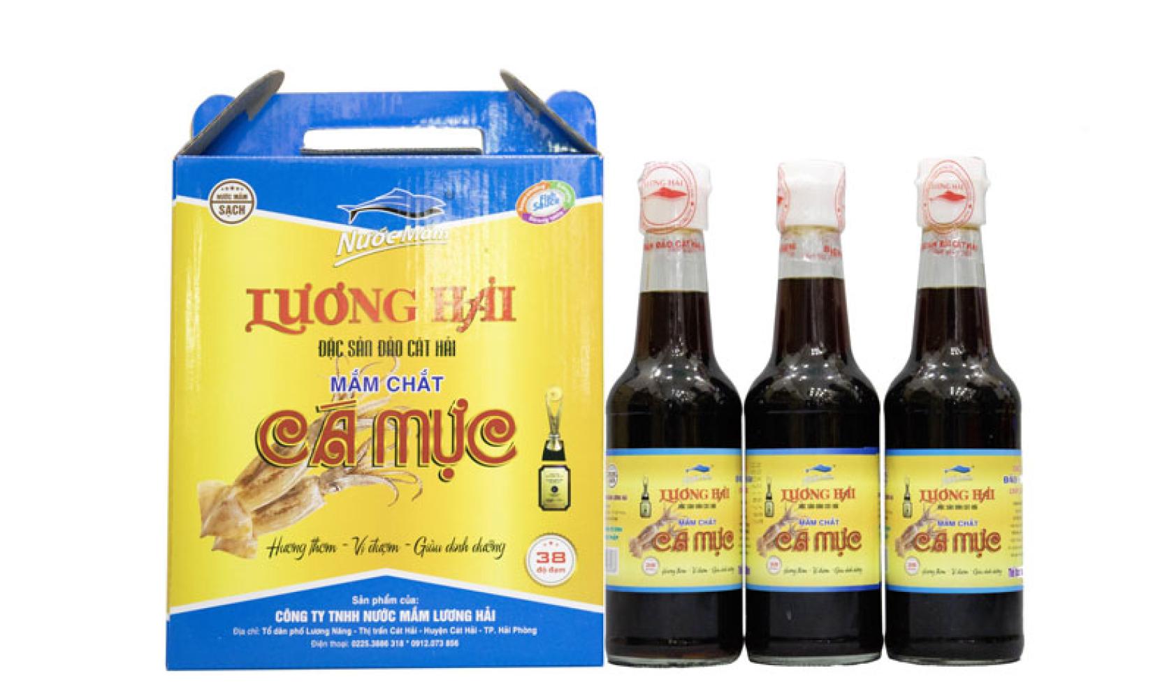 Nước mắm Mực hộp 3 chai 500ml 38 độ đạm