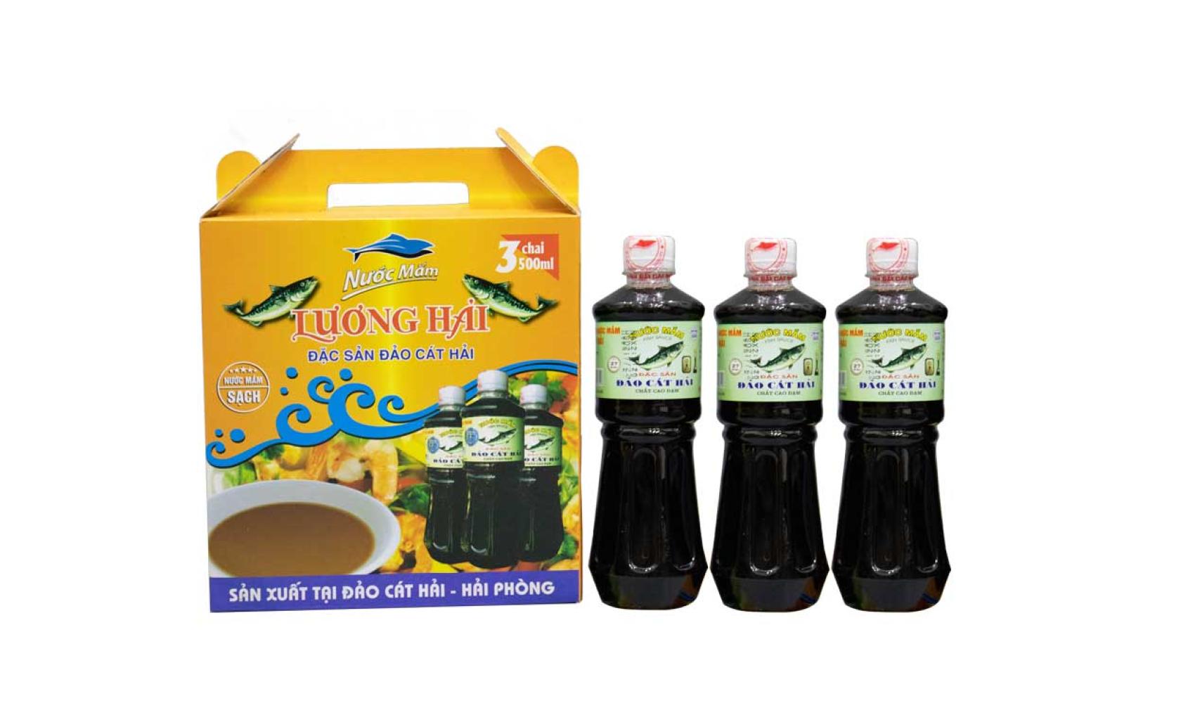 Nước mắm cao đạm hộp 3 chai 500ml 27 độ đạm