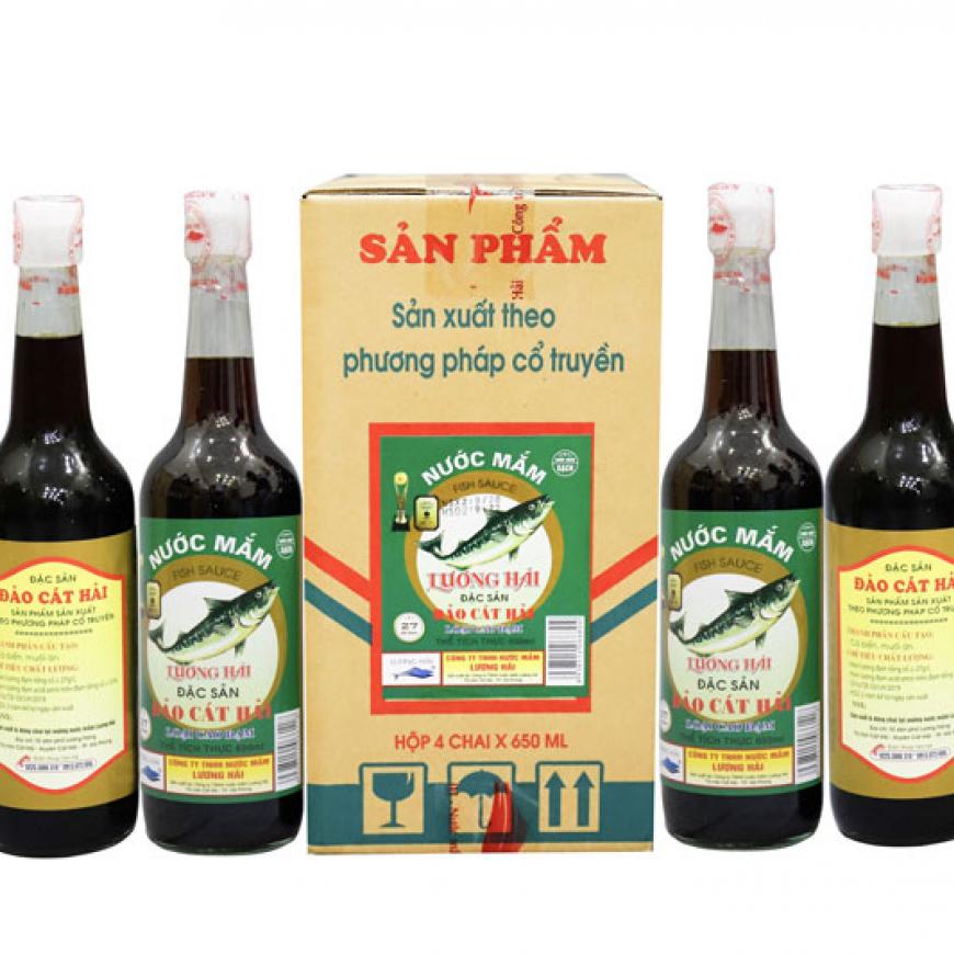 Nước mắm cao đạm hộp 4 chai 650ml 27 độ đạm